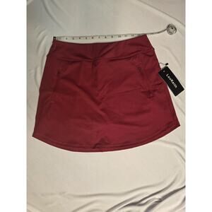 LouKeith Skort Womens Size M Burgundy Athletic Tennis Skirt Built In Shorts NWT